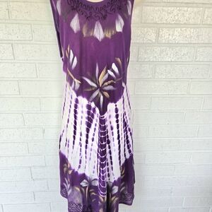 1038 fashion force brand sun dress. Purple and White Sleeveless Dress